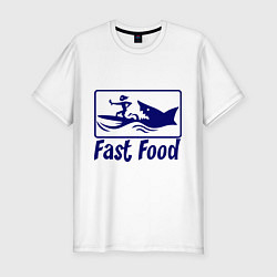 Мужская slim-футболка Shark fast food