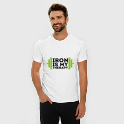 Футболка slim-fit Iron is my therapy, цвет: белый — фото 2