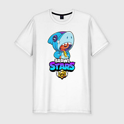 Мужская slim-футболка BRAWL STARS LEON SHARK
