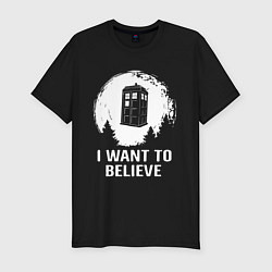 Футболка slim-fit I WANT TO BELIEVE, цвет: черный