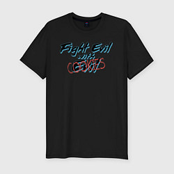 Футболка slim-fit Fight Evil with Cookies, цвет: черный