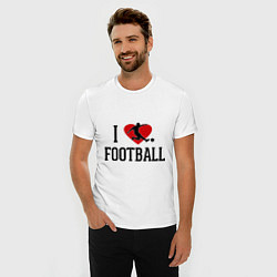 Футболка slim-fit I love football, цвет: белый — фото 2