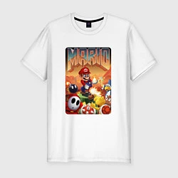 Футболка slim-fit Mario в стиле Doom, цвет: белый