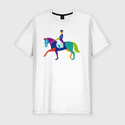 Мужская slim-футболка Всадник на коне