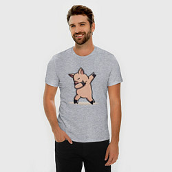 Футболка slim-fit Dabbing Pig, цвет: меланж — фото 2