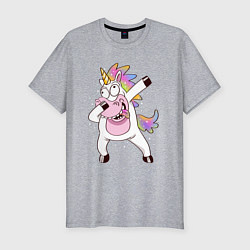 Мужская slim-футболка Dabbing Unicorn