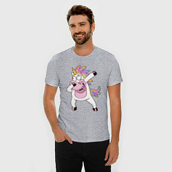 Футболка slim-fit Dabbing Unicorn, цвет: меланж — фото 2