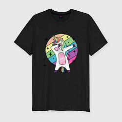 Мужская slim-футболка Dab Unicorn