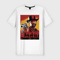 Мужская slim-футболка Red dead redemption 2