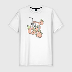 Мужская slim-футболка Персиковый Сок