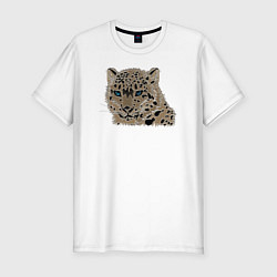 Мужская slim-футболка Metallized Snow Leopard