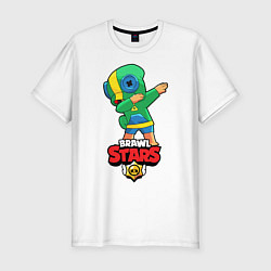 Футболка slim-fit Brawl Stars Leon, Dab, цвет: белый