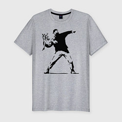 Мужская slim-футболка Banksy