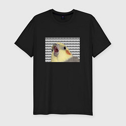 Мужская slim-футболка Орущий попугай