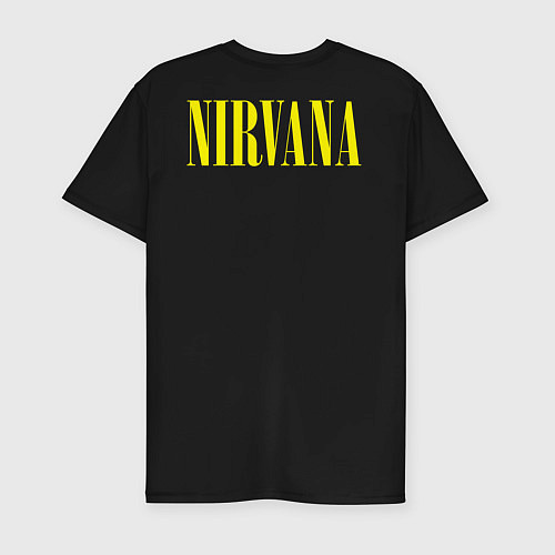 Мужская slim-футболка NIRVANA на спине / Черный – фото 2