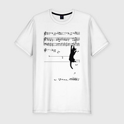 Мужская slim-футболка Music cat
