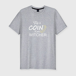Футболка slim-fit Toss a coin to your Witcher, цвет: меланж