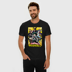 Футболка slim-fit My Hero Academia все герои на желтом, цвет: черный — фото 2