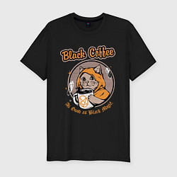 Мужская slim-футболка Black Coffee Cat