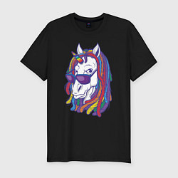 Футболка slim-fit Rasta Unicorn, цвет: черный