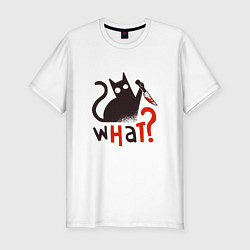Мужская slim-футболка What cat