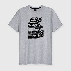 Футболка slim-fit BMW E36, цвет: меланж