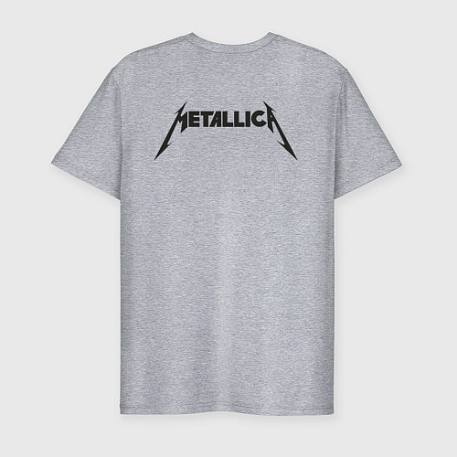 Мужская slim-футболка Metallicaспина / Меланж – фото 2