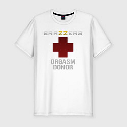 Футболка slim-fit Brazzers orgasm donor, цвет: белый