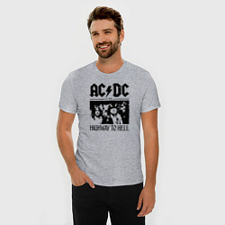 Футболка slim-fit ACDC highway to hell, цвет: меланж — фото 2