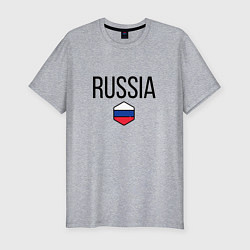 Футболка slim-fit Россия, цвет: меланж