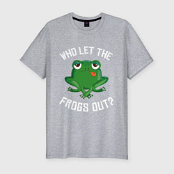 Футболка slim-fit Who let the frogs out?, цвет: меланж