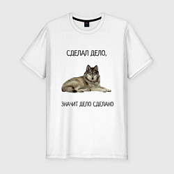 Мужская slim-футболка Волк