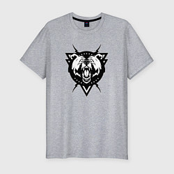 Футболка slim-fit Медведь, цвет: меланж