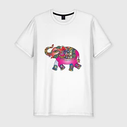 Мужская slim-футболка Слон