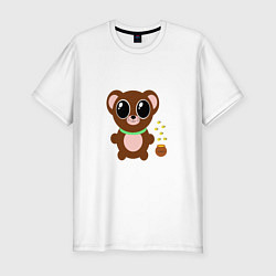 Мужская slim-футболка Медвежонок