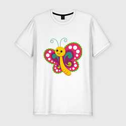 Мужская slim-футболка Бабочка
