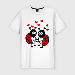 Мужская slim-футболка Влюбленные букашки