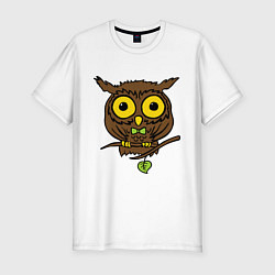 Мужская slim-футболка Филин