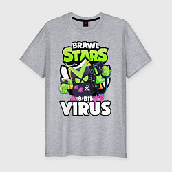 Мужская slim-футболка BRAWL STARS VIRUS 8-BIT