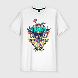 Мужская slim-футболка Skull Summer