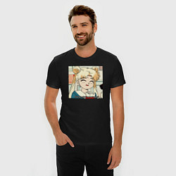 Футболка slim-fit Еда Делает Меня Счастливой! SM, цвет: черный — фото 2