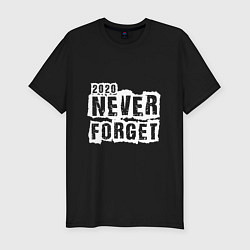 Футболка slim-fit Never forget, цвет: черный