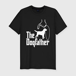 Футболка slim-fit The Dogfather - пародия, цвет: черный