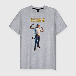 Футболка slim-fit Meowcles Fortnite 2, цвет: меланж