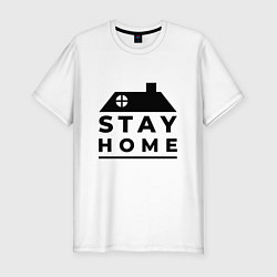 Мужская slim-футболка Оставайся дома