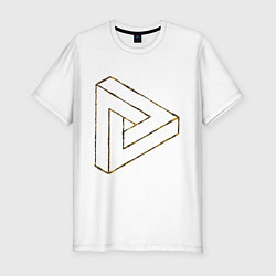 Мужская slim-футболка 3D Треугольник