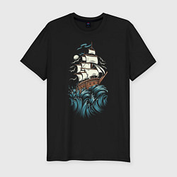 Мужская slim-футболка Борьба моряка