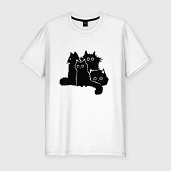 Мужская slim-футболка Мохнатые Коты