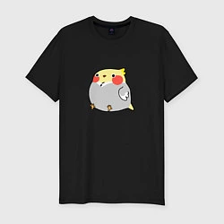 Мужская slim-футболка Пухлый попугайчик