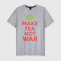 Мужская slim-футболка Make tea not war